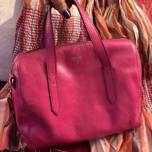 💕💞PINK LEATHER FOSSIL TOTE 💞💕